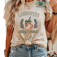 Black and Gold Louisiana Sunday Funday Social Club Coquette Tee