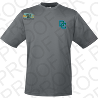 Destrehan Cannons DC Green Trimmed Blue Left Chest Unisex Gray Shirt