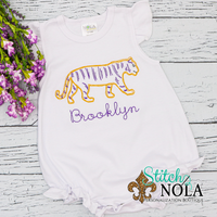 PERSONALIZED PURPLE AND GOLD VINTAGE TIGER SKETCH SHIRT