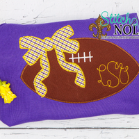 Personalized Purple and Gold Football on Colored Garment