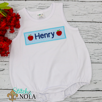 Personalized Back to School Apple Name Plate Applique Shirt