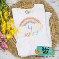 Personalized Birthday Rainbow Appliqué Shirt
