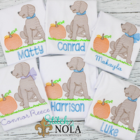 Personalized Lab with Pumpkin Sketch Shirt