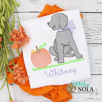 Personalized Lab with Pumpkin Sketch Shirt
