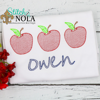 Personalized Back to School Apple Trio Sketch Shirt