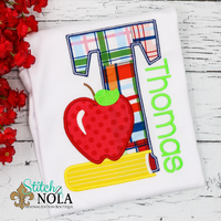 Personalized Back to School Apple Alpha Applique Shirt
