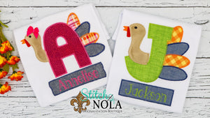 Personalized Turkey Alpha with Banner Applique Shirt
