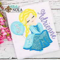 Personalized Birthday Princess with Balloon Appliqué Shirt
