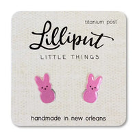 Pink Bunny Post Earrings