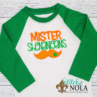 Personalized St. Patrick's Day Mister Shenanigans Appliqué Shirt