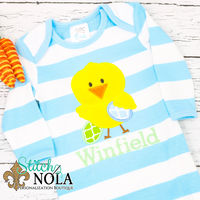 Personalized Easter Chick with Eggs Appliqué Shirt