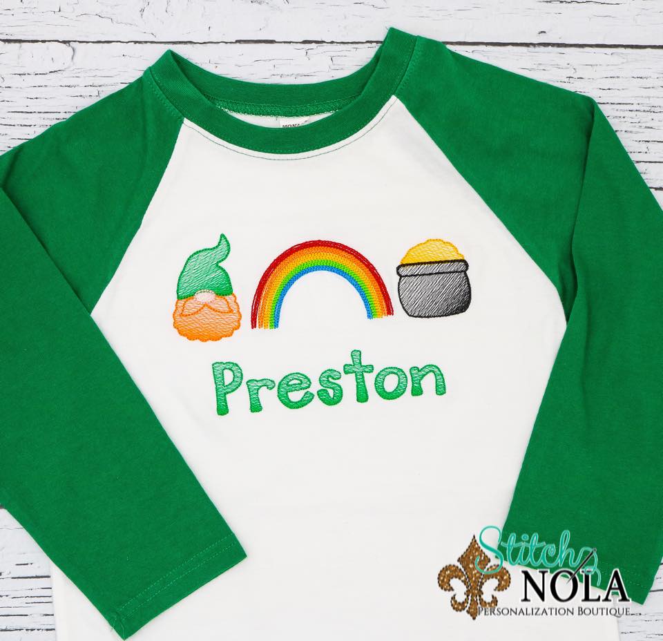 Personalized St. Patrick's Day Trio Sketch Shirt