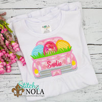 Personalized Easter Truck with Eggs Appliqué Shirt
