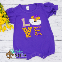Personalized Purple and Gold LOVE Colored Garment

