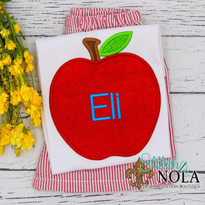 Personalized Back to School Apple Applique Shirt