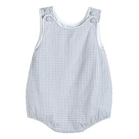 Classic Gray Gingham Baby Bubble Romper