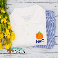 Personalized Fall Collared Shirt with Pumpkin
