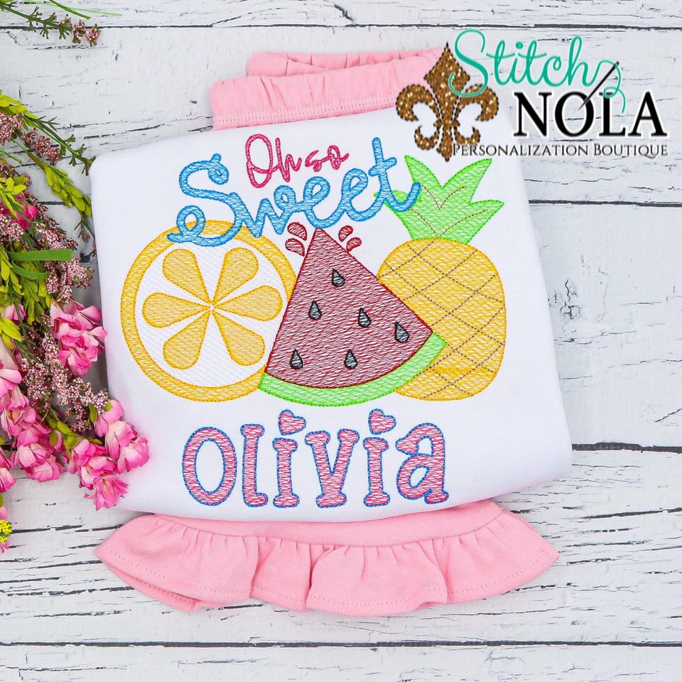 Personalized Oh So Sweet Tutti Fruitti Sketch Shirt