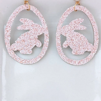 Easter Bunny Leather Dangle Earrings