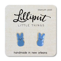 Blue Bunny Post Earrings