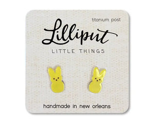Yellow Bunny Post Earrings