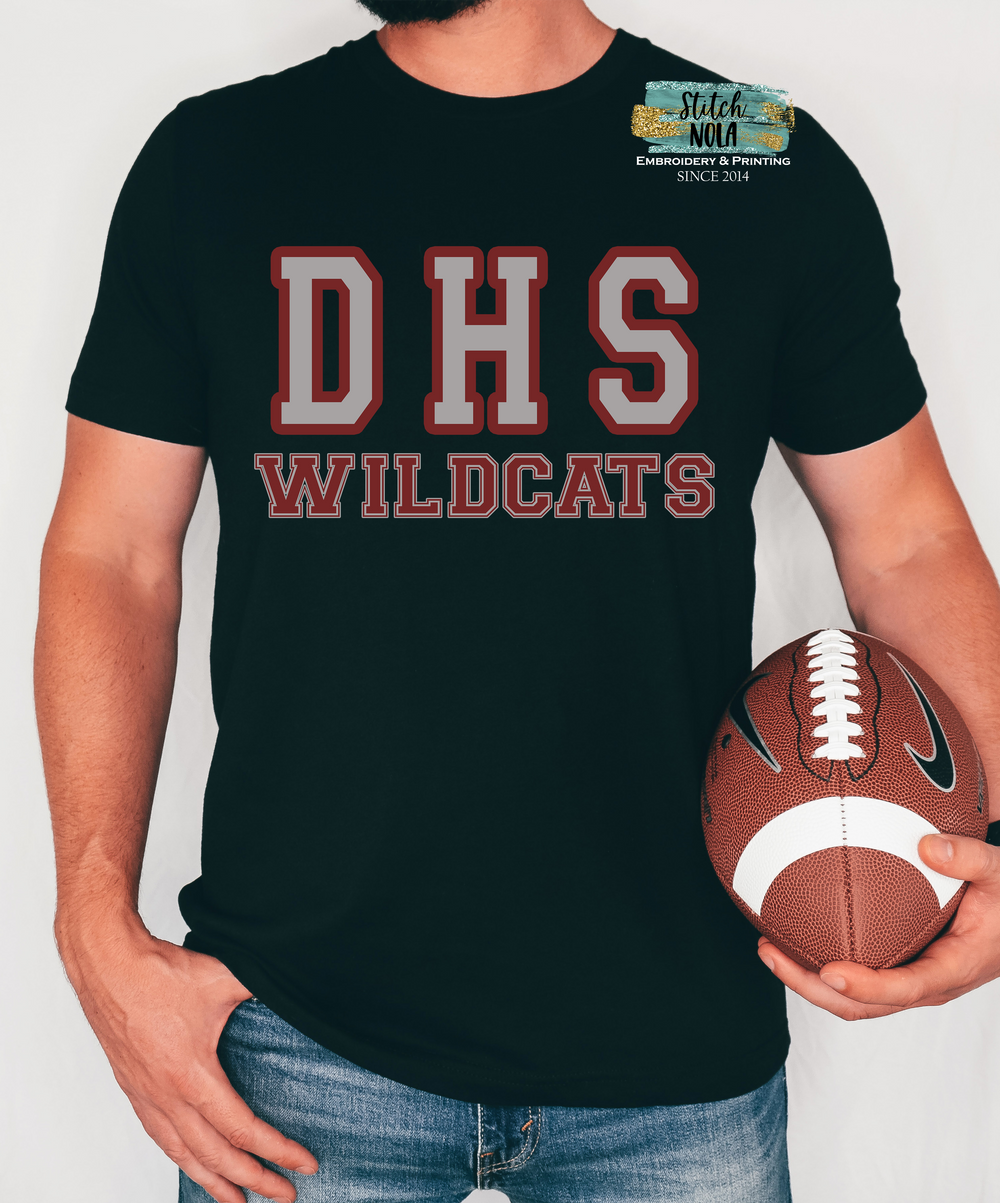 DHS Wildcats Varsity Printed Spirit Tee DHS Wildcats
