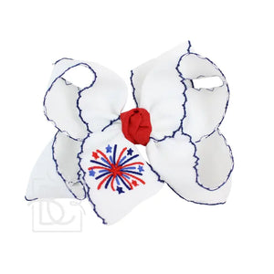 Embroidered Patriotic Crochet Edge Bow