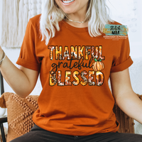 Thankful Grateful Blessed Printed Tee