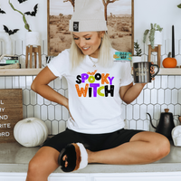 Adult Spooky Witch Halloween Printed Tee