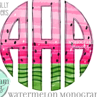 Adult Watermelon Monogram Printed Tee