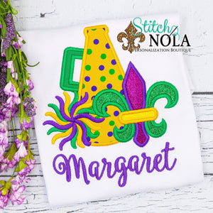 Personalized Mardi Gras Cheerleader Applique Shirt