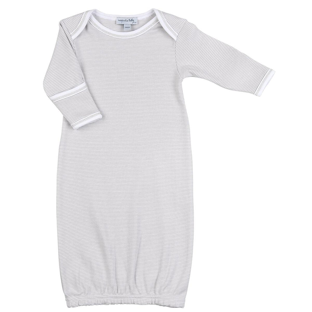 Mini Stripe Essentials Lap Gown Gray