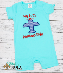 Personalized My 1st Airplane Ride Applique Colored Garment