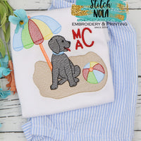 Personalized Puppy At The Beach Sketch Shirt