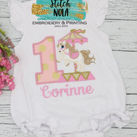 Personalized Birthday Carousel Horse Appliqué Shirt