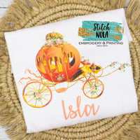 Personalized Floral Pumpkin Carriage Printed Shirt