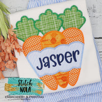 Personalized Easter Carrot Bunch Appliqué Shirt
