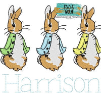 Personalized Vintage Easter Peter Rabbit Trio Sketch Shirt