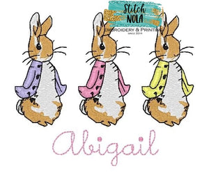 Personalized Vintage Easter Peter Rabbit Trio Sketch Shirt
