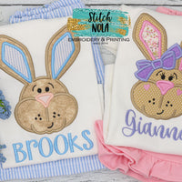 Personalized Easter Bunny Head Appliqué Shirt
