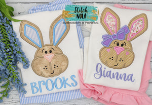 Personalized Easter Bunny Head Appliqué Shirt
