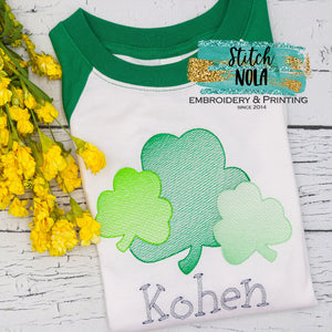 Personalized St. Patrick's Day Clover Bunch Sketch Shirt
