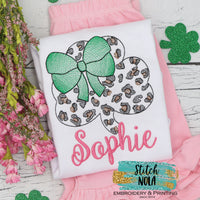 Personalized St. Patrick's Day Leopard Clover Sketch Shirt
