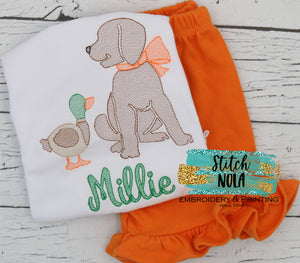 Personalized Dog & Duck Sketch Shirt