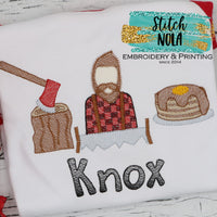 Personalized Christmas Lumberjack Trio Sketch Shirt