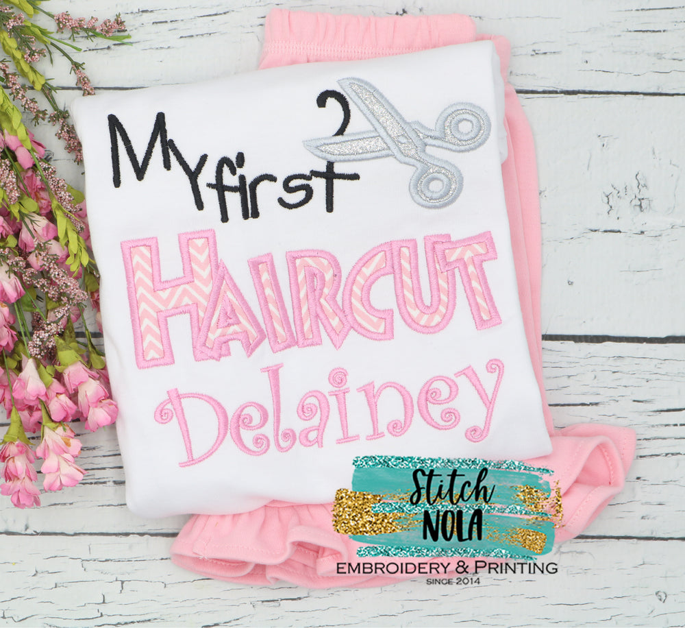 Personalized My 1st Haircut Applique Shirt