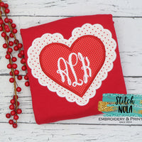Personalized Valentine Scalloped Heart Applique Colored Garment