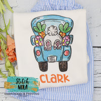 Personalized Easter Bunny In Truck Printed Shirt
