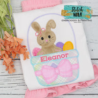 Personalized Easter Bunny In Basket Appliqué Shirt
