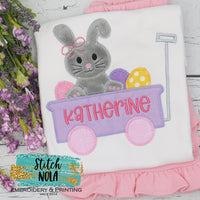 Personalized Easter Bunny In Wagon Appliqué Shirt
